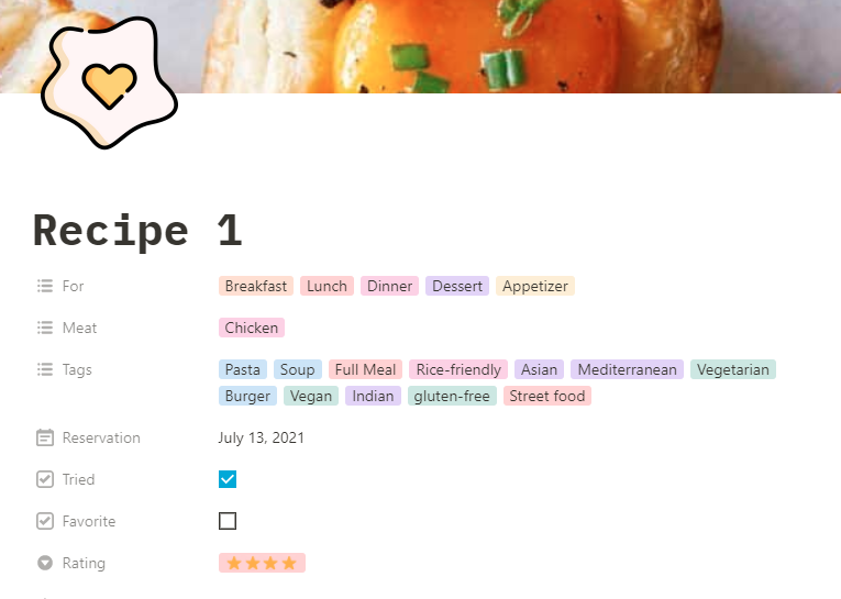 Recipe Book  Notion Template