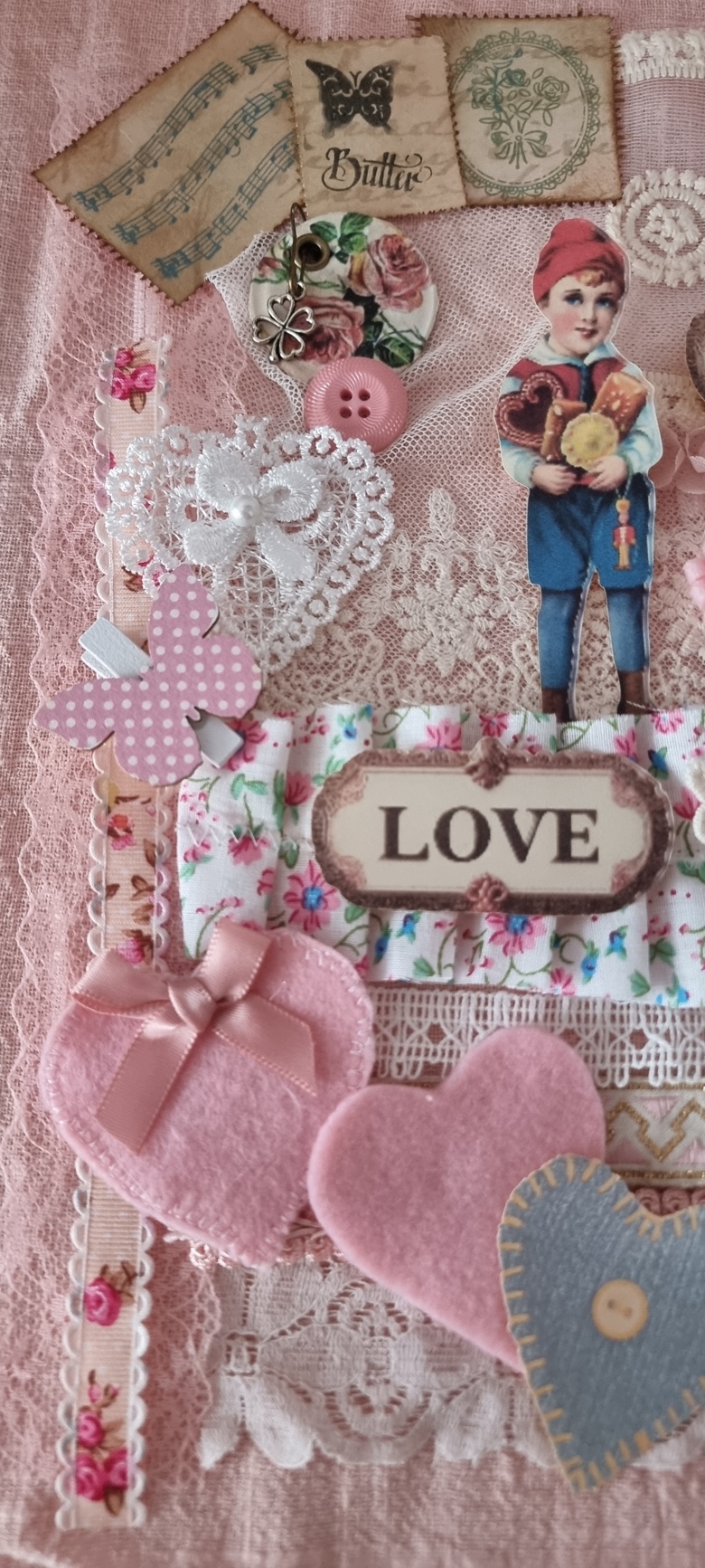 Romantic supplies for a pink junk journal inspiration kit lillifee