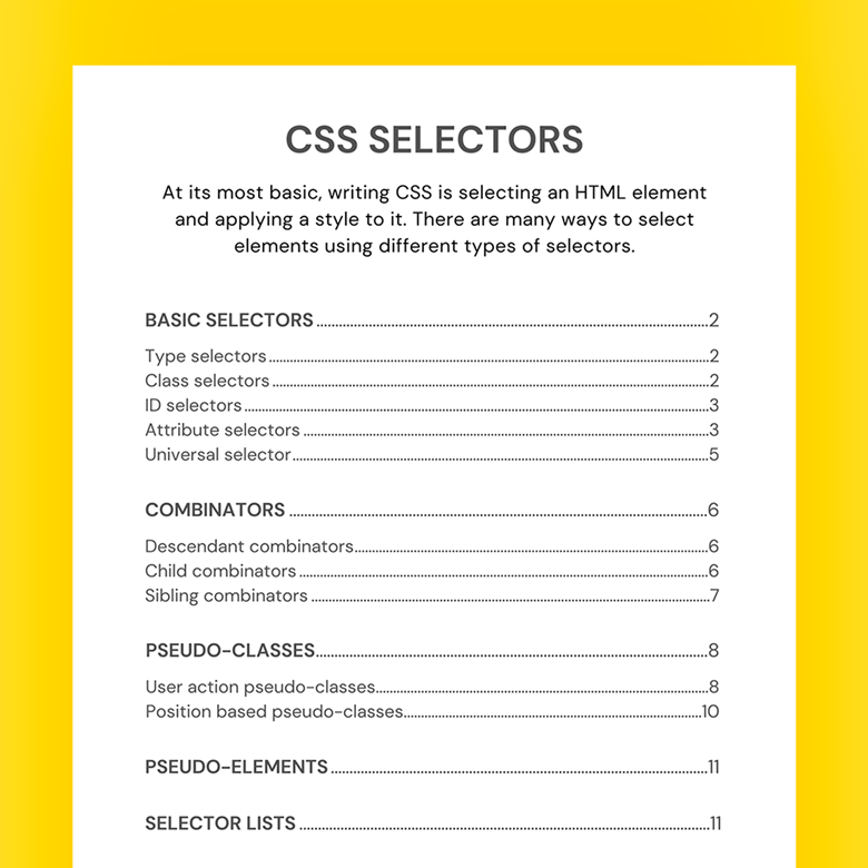 CSS Selectors Reference Guide (PDF) - Christina Truong's Ko-fi Shop ...