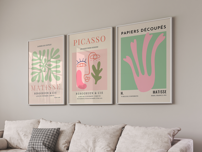 Set of 3 Prints, Matisse Poster, Picasso Wall Art, Papiers Decouples ...