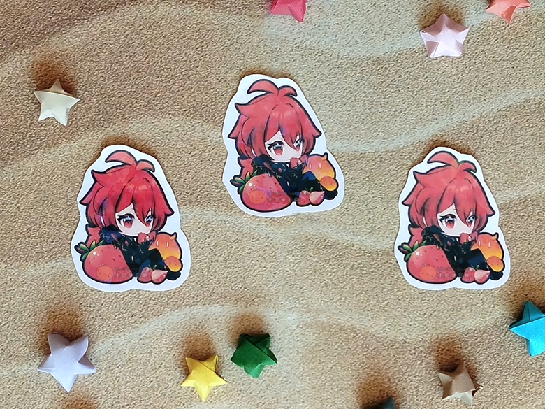 Diluc Ragnvindr strawberry stickers Genshin Impact - kimithepumpkin's ...