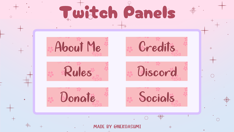 Pink Sakura Twitch Panels - Kurozumi's Ko-fi Shop - Ko-fi ️ Where ...