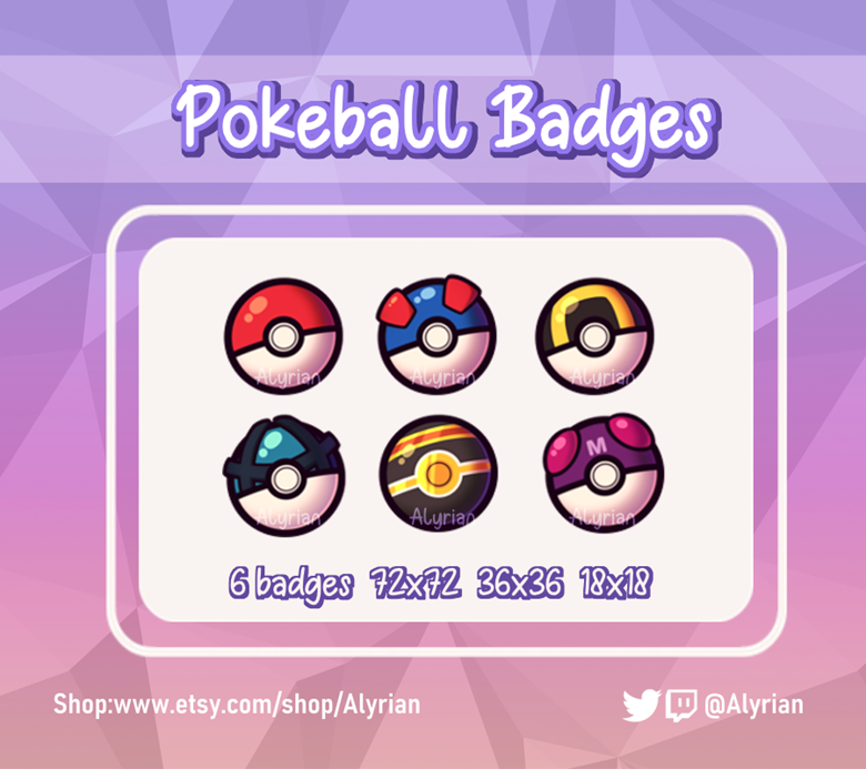 6 Pokeball Badges for Twitch [pre-made] - Alyrian's Ko-fi Shop - Ko-fi ...