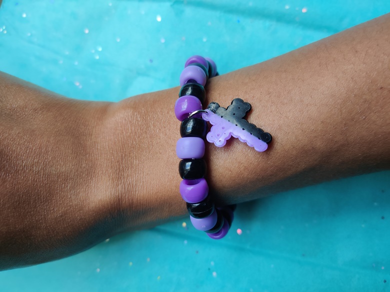 Purple Cross Pastel Goth Bracelet - Rima - MaidOrihime's Ko