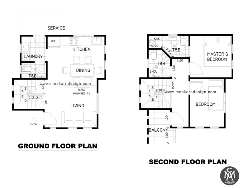 6 X 6 M 2 Storey House Plan 2SHD 004 floor Plan Pdf Autocad 