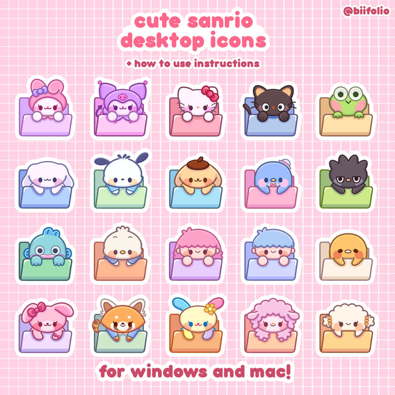 20 Cute Sanrio Desktop Icons - Bii | Biifolio Shop's Ko-fi Shop - Ko-fi ...