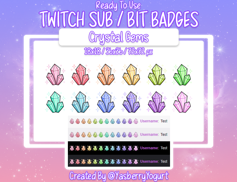 Crystal Gems Twitch Sub Bit Badges Set Yasberrys Ko Fi Shop Ko Fi ️ Where Creators Get