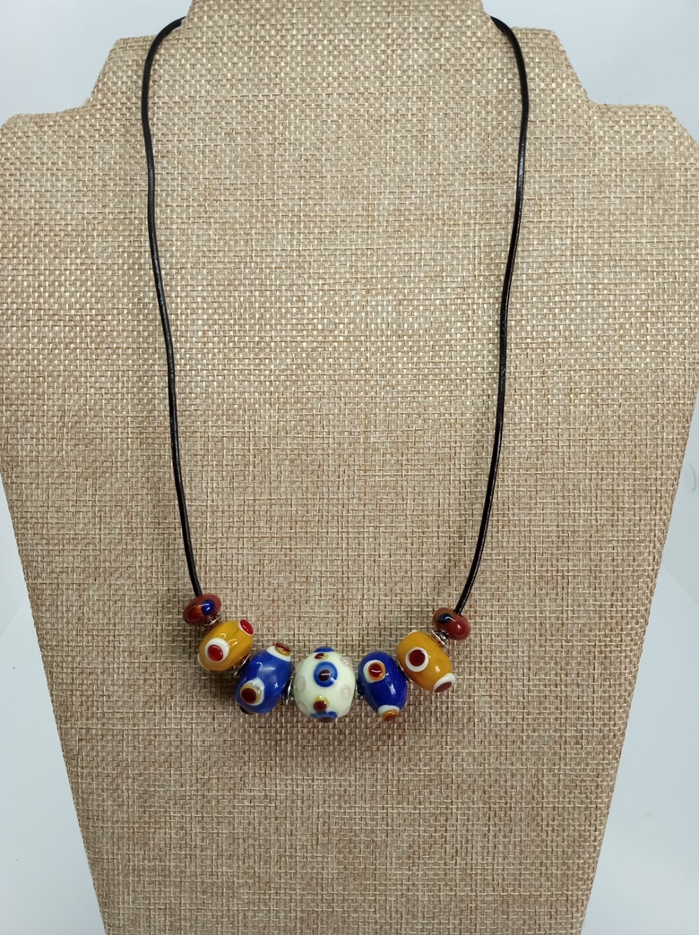 Evil Eye Beaded Necklace, Handmade Evil Eye