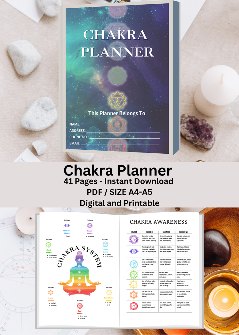 Chakra Planner, Affirmations, Journal, Manifestation, Meditation ...