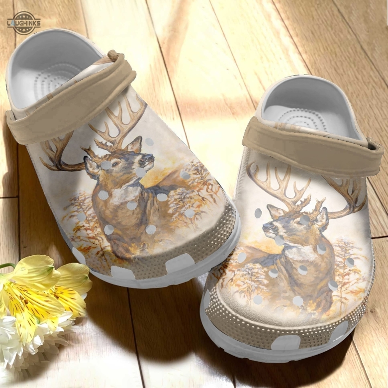 Oil Paiting Deer Crocs Shoes Shoes Crocbland Clog Birthday Gifts