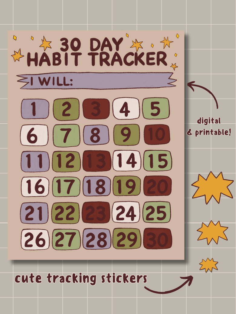 Free Printable Habit Tracker Stickers (& Digital Stickers, too!)