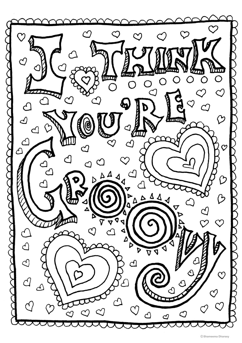 I think You're Groovy! Colouring Page - Shameema Dharsey's Ko-fi Shop ...