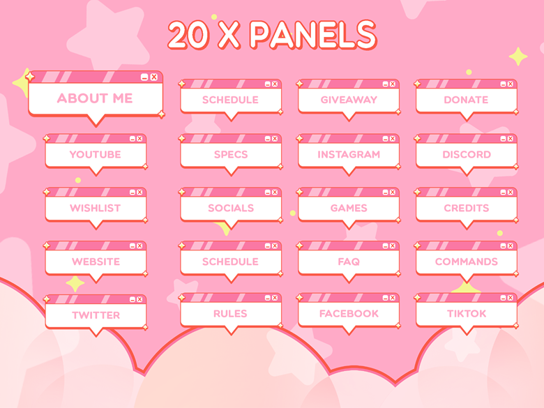 Animated Cute Pink Starry Chatbox Stream Package - Jannie 's Ko-fi Shop ...