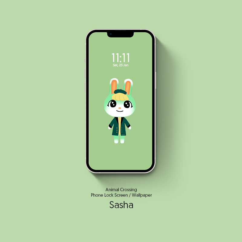 Sasha - Animal Crossing Phone Lock Screen Wallpaper - Dreamemberist's
