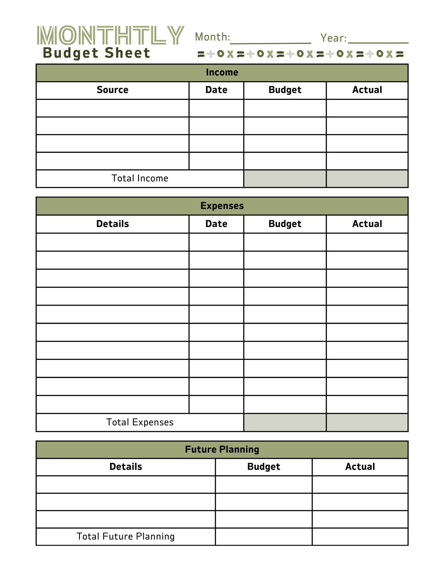 Simple Monthly Budget Sheets - Kavita H.'s Ko-fi Shop - Ko-fi ️ Where ...