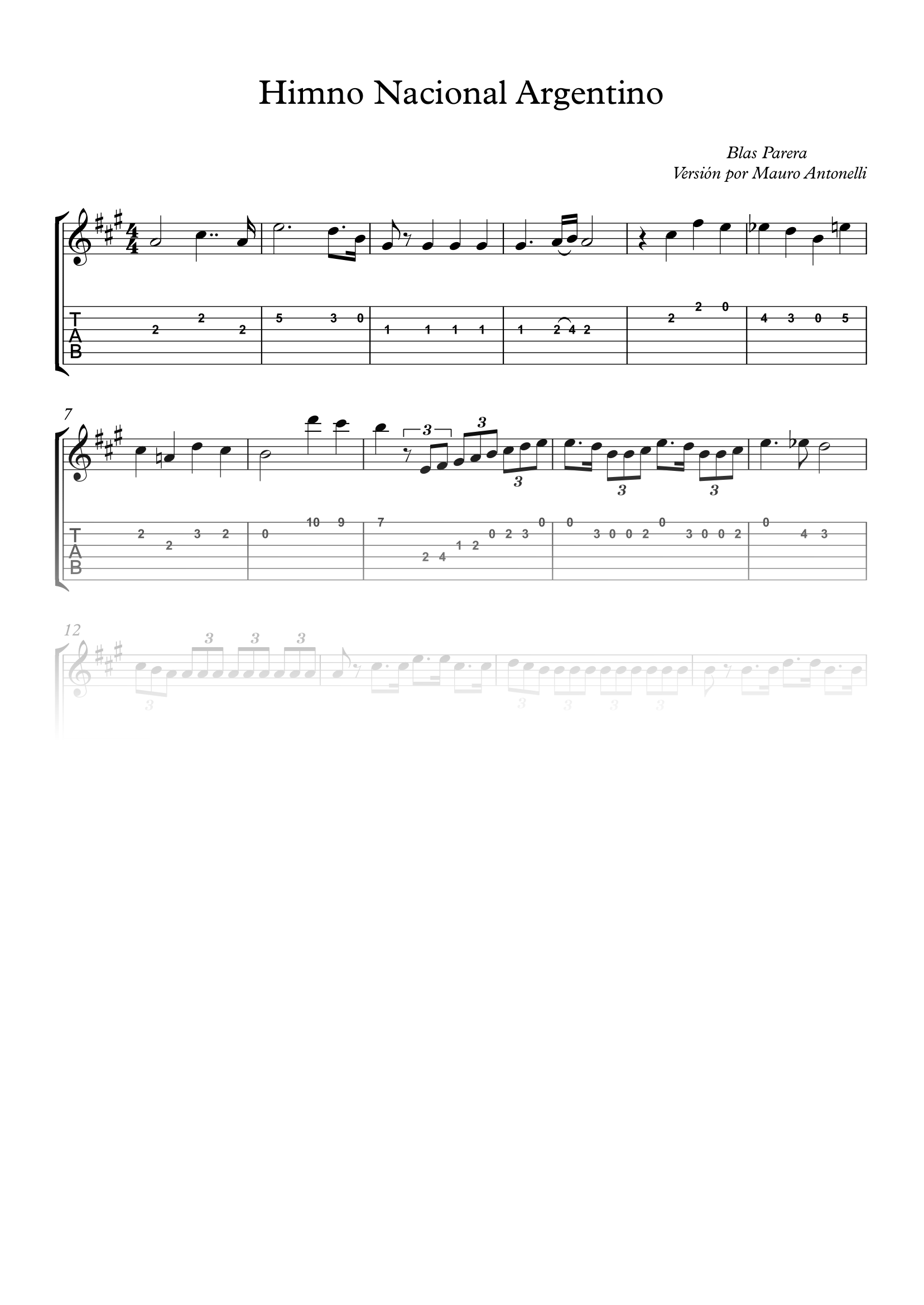 Himno Nacional Argentino Partitura Tab Mauro Antonelli S Ko Fi Shop Ko Fi Where