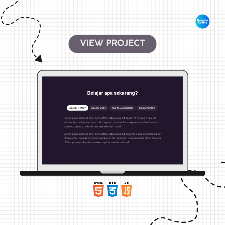 How to create Tabs using HTML and CSS - Mandan Koding's Ko-fi Shop