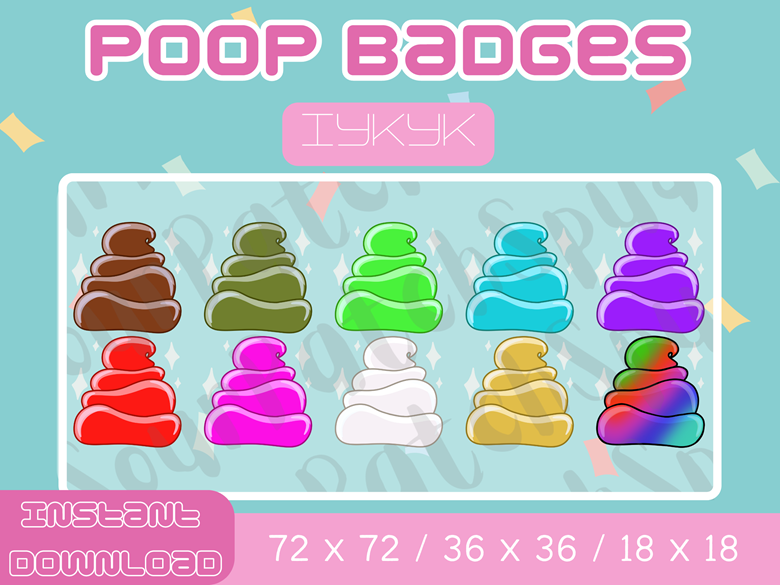 Poop Badges - iYamSpud Designs's Ko-fi Shop - Ko-fi ️ Where creators ...