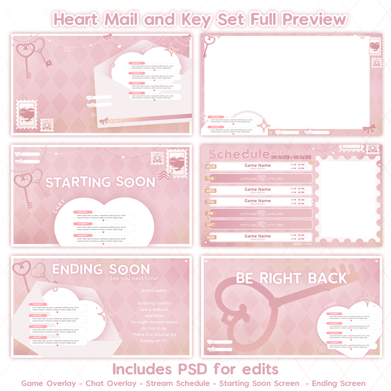 Pastel Pink Heart Mail and Key Stream Set - Negai Lab's Ko-fi Shop - Ko-fi  ❤️ Where creators get support from fans through donations, memberships, shop  sales and more! The original 'Buy