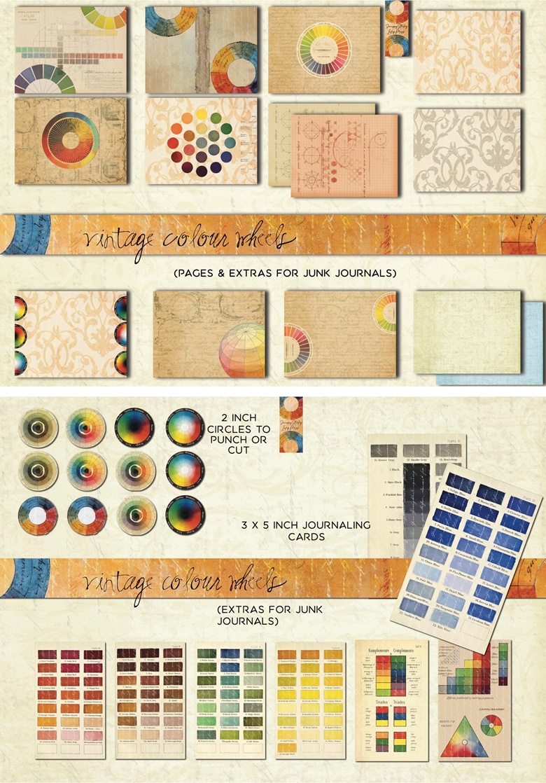 Vintage Colour Wheel Junk Journal Kit - ScrappyStickyInkyMess's Ko-fi Shop  - Ko-fi ❤️ Where creators get support from fans through donations,  memberships, shop sales and more! The original 'Buy Me a Coffee