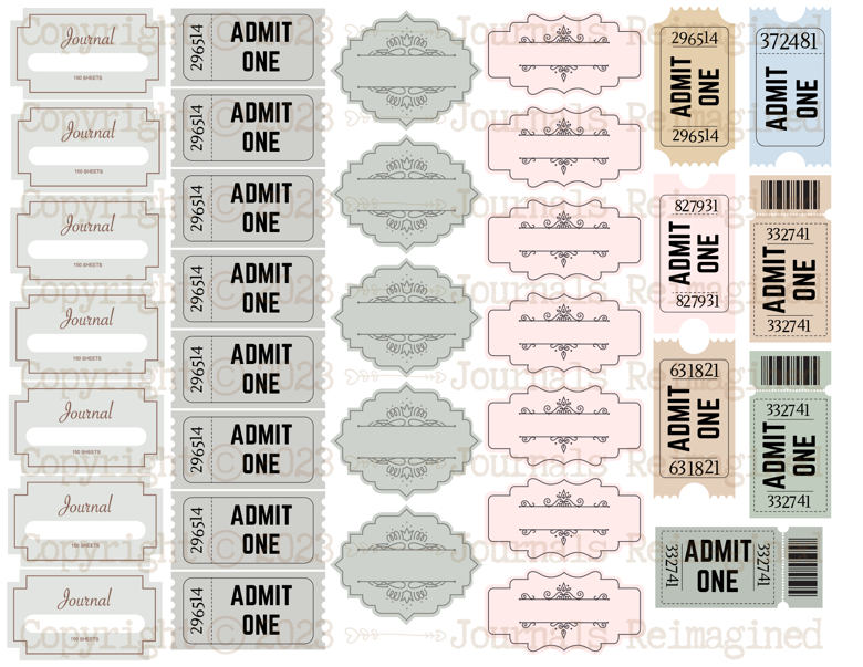 Junk Journal Labels - 274 Labels - 7 Pages - Vintage