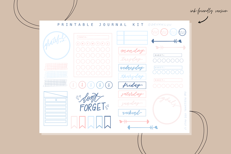 Bullet Journal Stickers Kit • The Printables