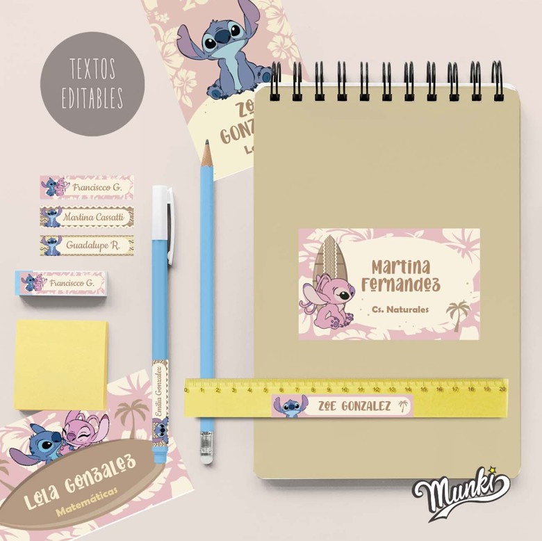 Angel Back to school PDF labels to type and print yourself - Munki ...