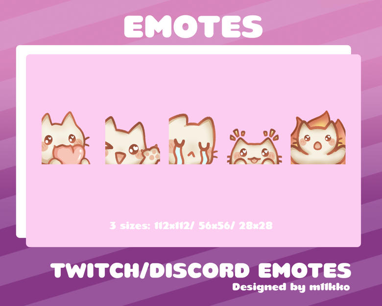 Cute Cat Emotes! Twitch, Discord, Youtube Emotes! - m11kko's Ko-fi Shop ...