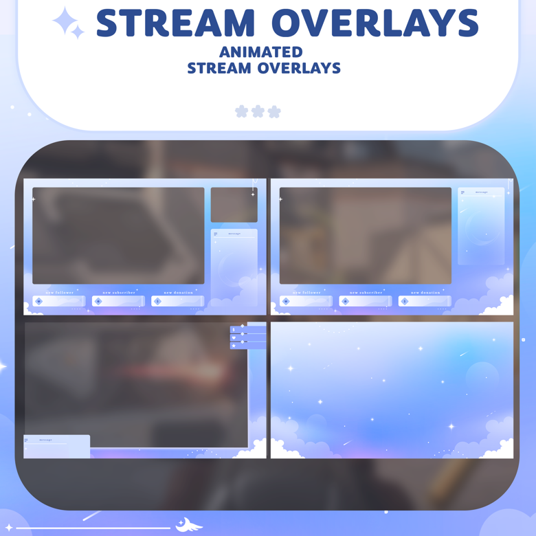 P2U Animated Stream Pack Screens Overlay Alerts Panels Webcam Stinget ...