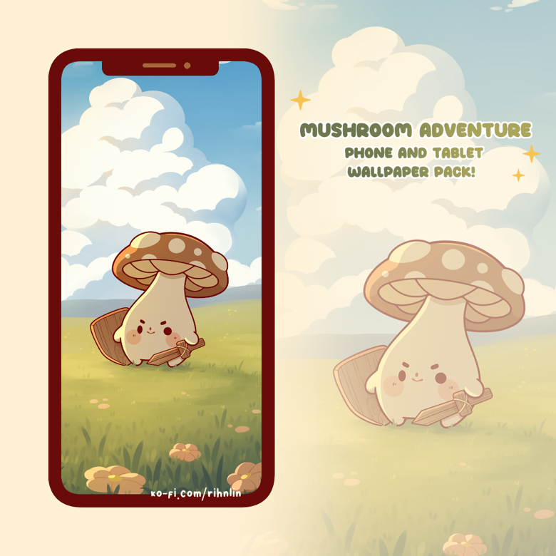 Mushroom adventure wallpaper set - Rihnlin’s Ko-fi Shop - Ko-fi ️ Where