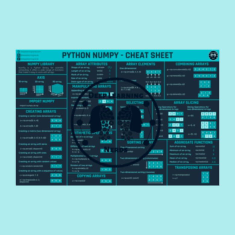 Python Numpy Cheatsheet - Deep Learning Nerds's Ko-fi Shop - Ko-fi ️ ...