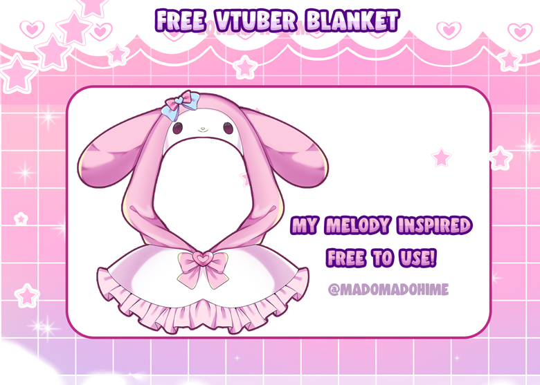 FREE Vtuber asset cute My melody inspired blanket - mado hime's Ko-fi ...