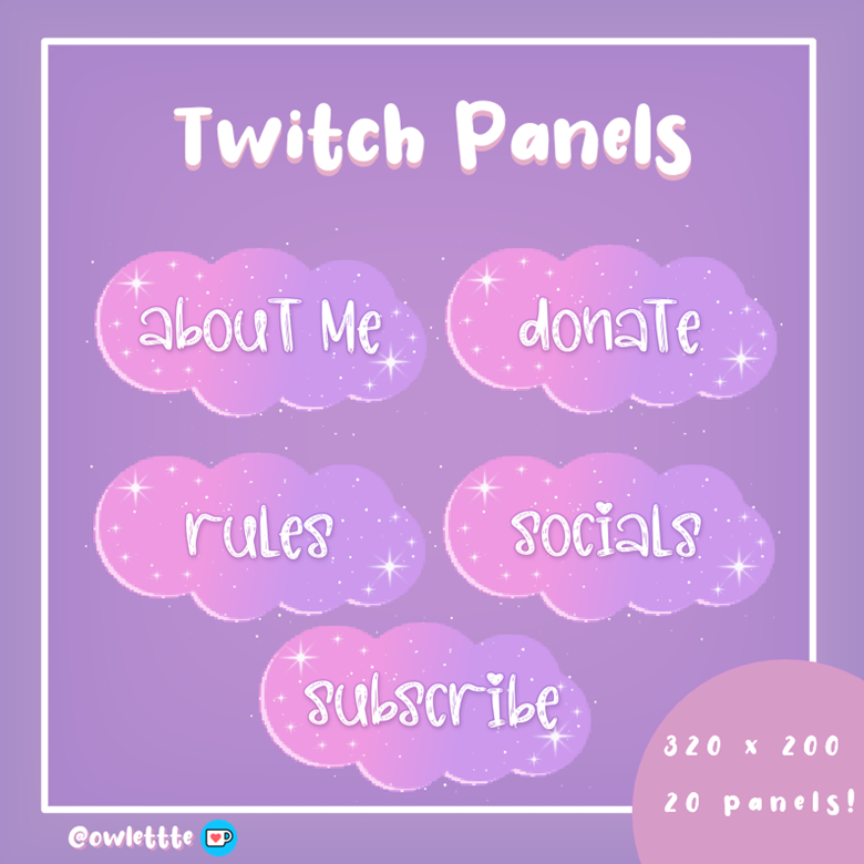 20 Pink / Purple Cloud Twitch Panels - owlettte's Ko-fi Shop - Ko-fi ️ ...