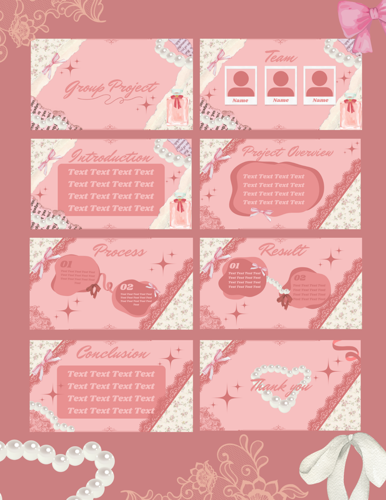 Coquette/Pink PowerPoint Presentation Template L's Kofi Shop Kofi