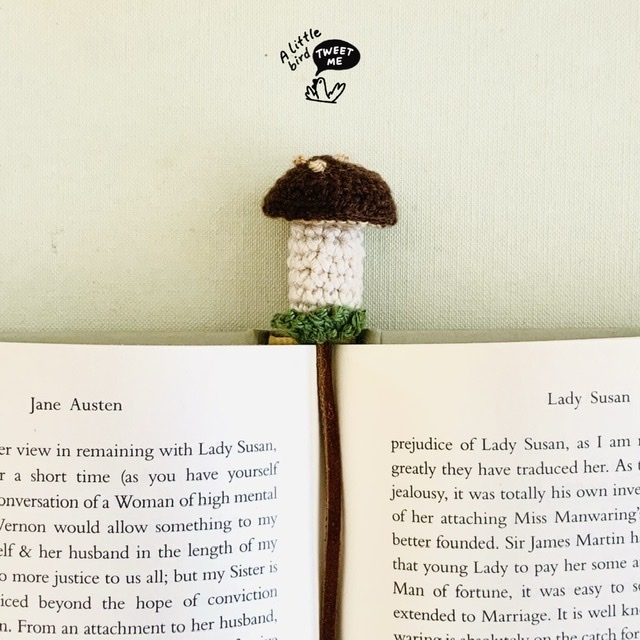 Crochet Mushroom Bookmark