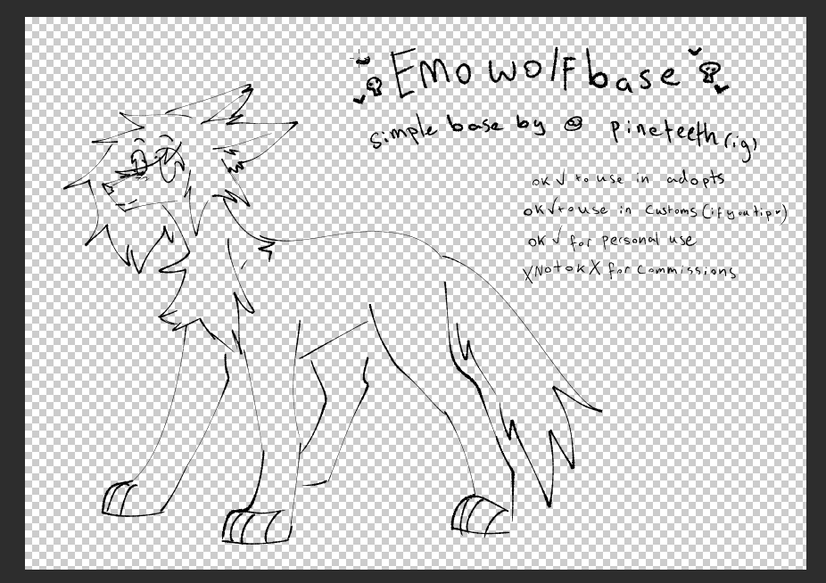 Simple Emo Wolf Base - fox :3's Ko-fi Shop - Ko-fi ️ Where creators get ...