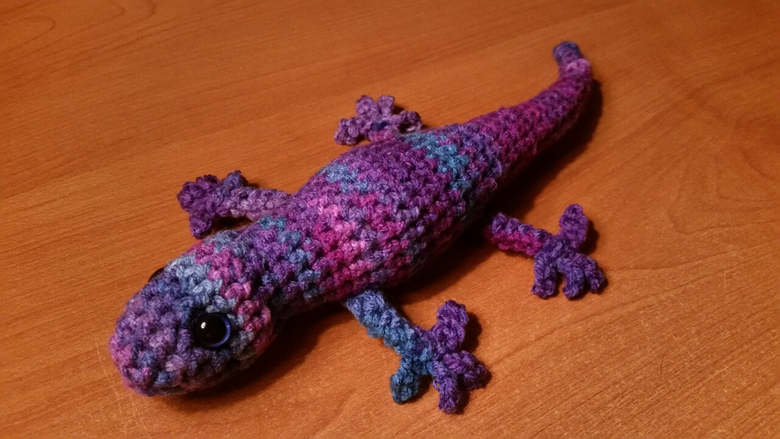 Gecko Amigurumi Crochet Toy - Cosmic Fizz with Blue eyes - Jarrett's Ko ...