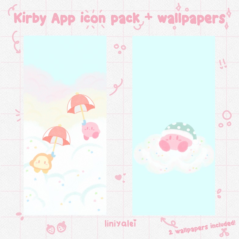 Kirby App Icon Pack + Wallpapers! ☁️ - liniyalei 's Ko-fi Shop - Ko-fi ...