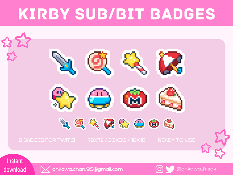 Twitch Sub Bit Badges X8 Zelda Fairy / Kawaii Fairy Badges 