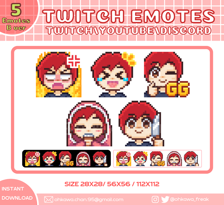 Red Text Twitch Emotes, Discord Emotes