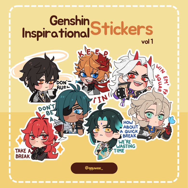 Genshin Impact Sticker Sheets – KiwiShop