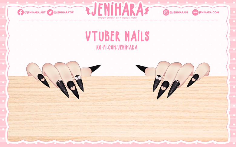 Vtuber Assets ♥Dark Heart Nails ♥ - Jenihara's Ko-fi Shop - Ko-fi ️ ...