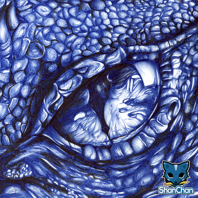 Art Poster Blue dragon eye