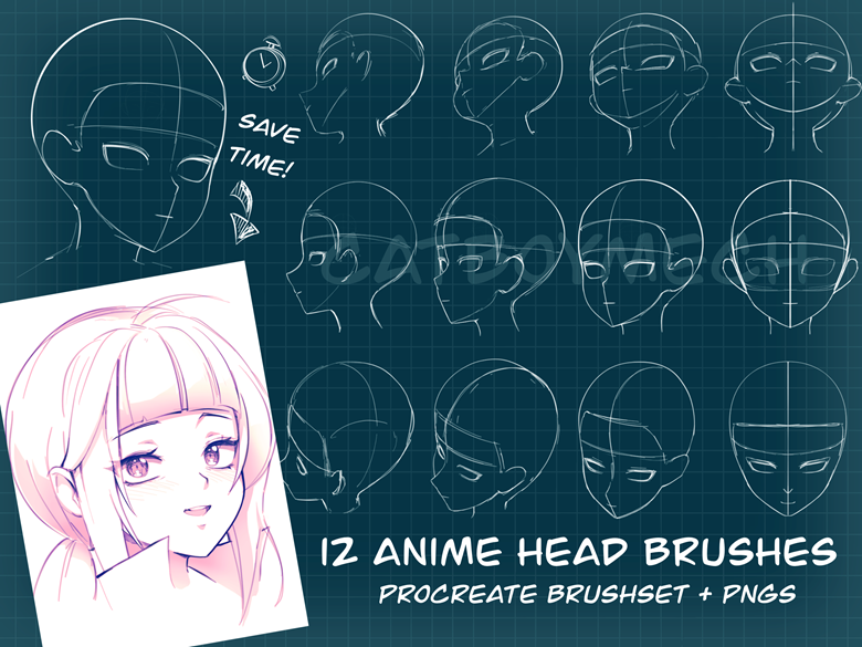 Free download 62 anime eye line PS and Procreate brushes - Procreate brushes