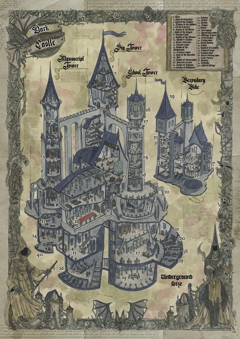 PDF of the map of a Great Dark Castle - Moreno Paissan Maps's Ko-fi ...