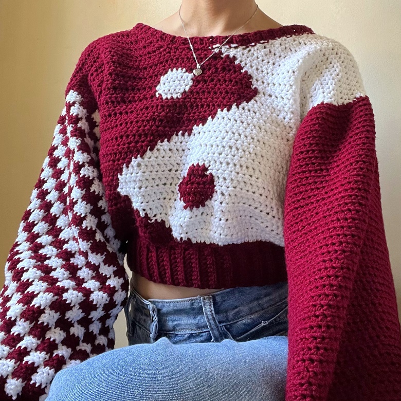 yin yang sweater // crochet pattern - red bean dream's Ko-fi Shop - Ko ...
