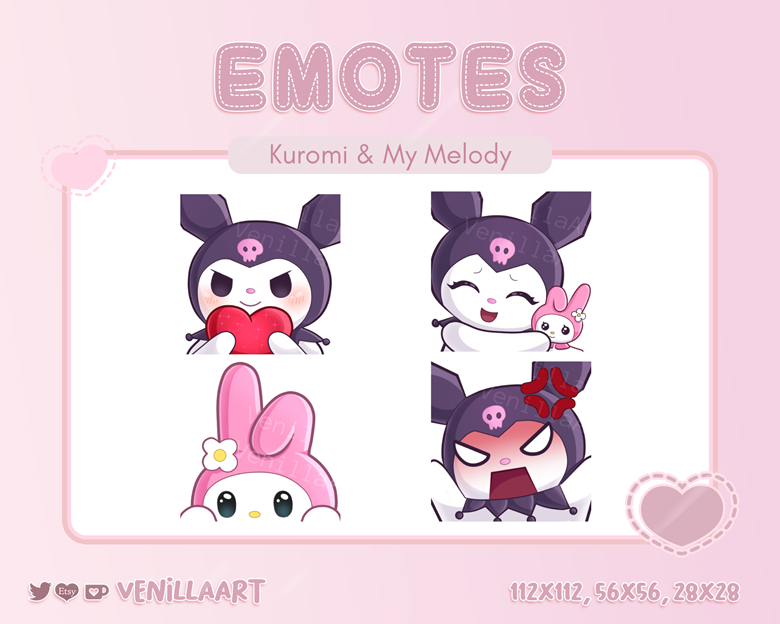 F2U Kuromi & Melody Emotes - veni's Ko-fi Shop - Ko-fi ️ Where creators ...