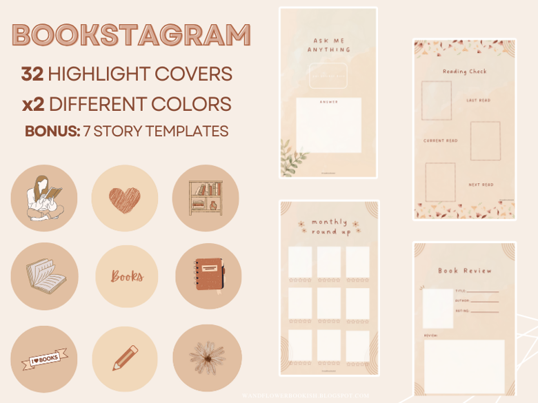 Bookish Instagram Highlight Covers Bundle - Alina from Wand Flower ...