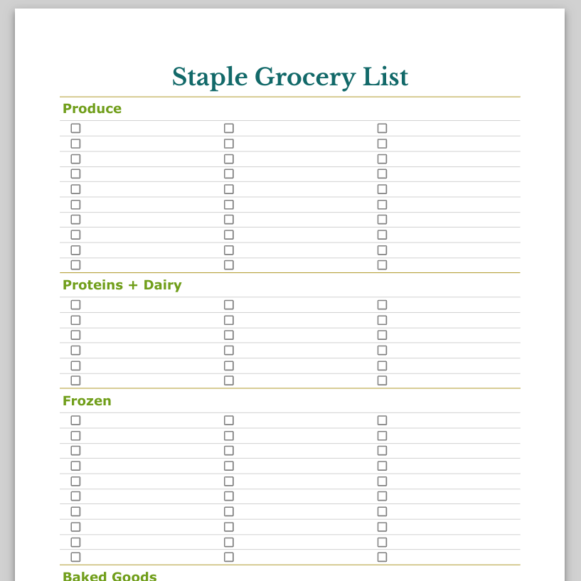 Staple Grocery List Template! - grace lauren's Ko-fi Shop - Ko-fi ❤️ Where  creators get support from fans through donations, memberships, shop sales  and more! The original 'Buy Me a Coffee' Page.