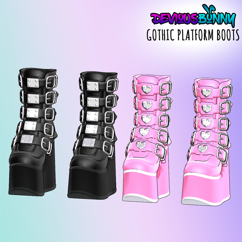 MMD DL】 Gothic Platform Boots - Devious Bunny's Ko-fi Shop - Ko-fi ❤️ Where  creators get support from fans through donations, memberships, shop sales  and more! The original 'Buy Me a Coffee'
